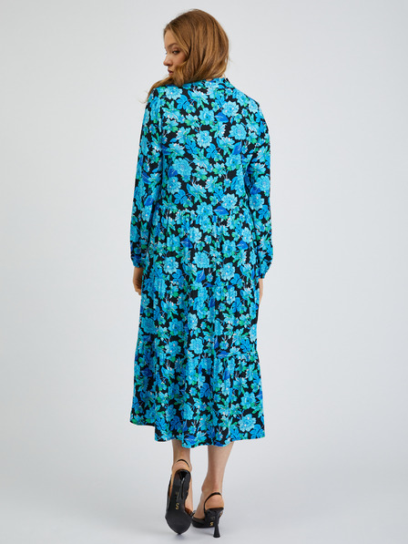 Orsay Черно-синя дамска рокля с десен ORSAY