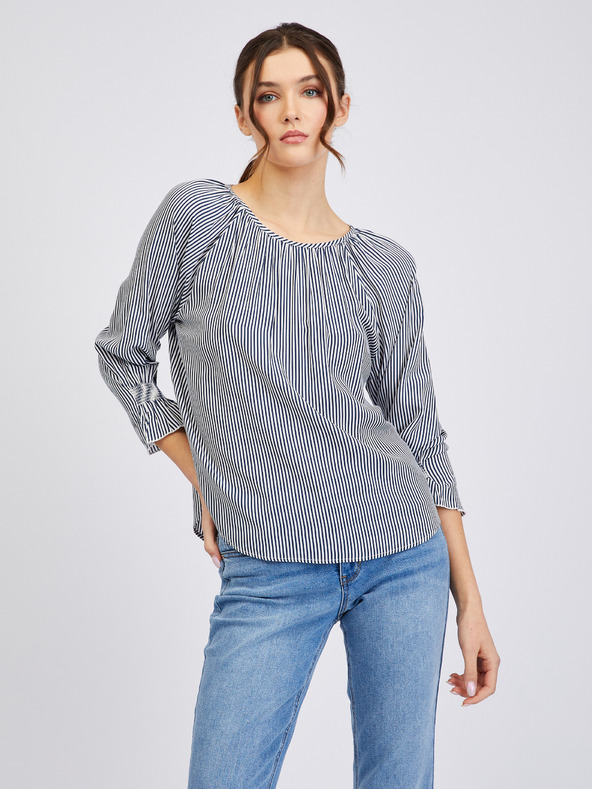 Orsay Тъмно синя дамска блуза на райе ORSAY