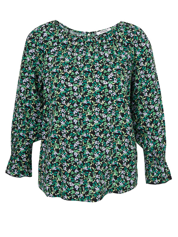 Orsay Зелена дамска блуза с десен ORSAY