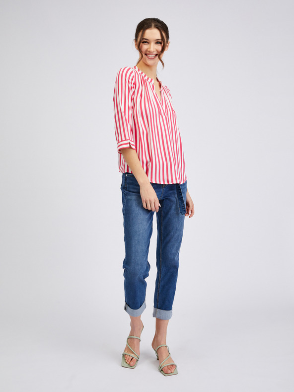 Orsay Бяло-розова дамска блуза на райе ORSAY