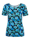 Orsay Синьо-черна дамска тениска на цветя ORSAY