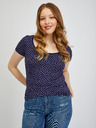 Orsay Тъмносиня дамска тениска на точки ORSAY