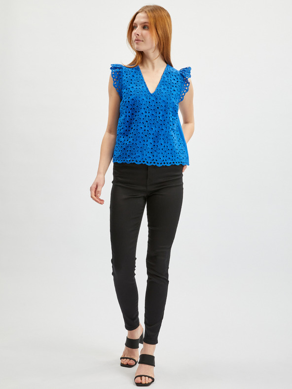 Orsay Синя дамска блуза с десен ORSAY