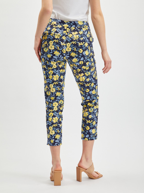 Orsay Жълто-син дамски къс панталон на цветя ORSAY