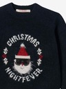 CAMAIEU Тъмносин пуловер за момиче с коледен мотив CAMAIEU