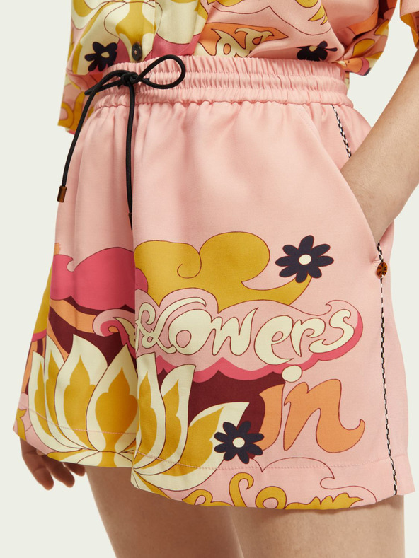 Scotch & Soda Scotch & Soda Кайсиева дамска къса панталонка с шарка