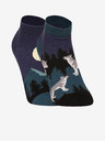 Dedoles Черно-сини весели чорапи за унисекс Dedoles Вълк на пълна луна