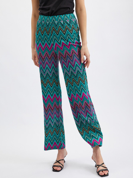 Orsay Розово-зелен дамски панталон с десен ORSAY