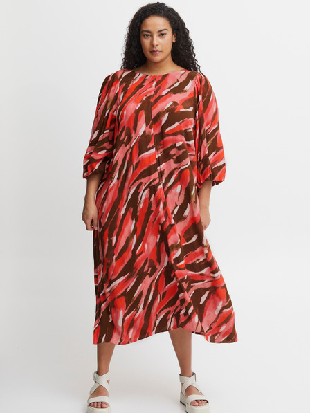 Fransa Кафява и червена дамска шарена макси рокля Fransa