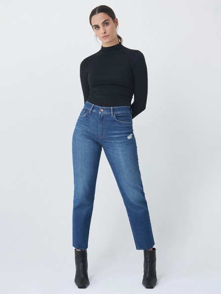 Salsa Jeans Тъмно сини дамски изрязани дънки с права кройка Salsa Jeans