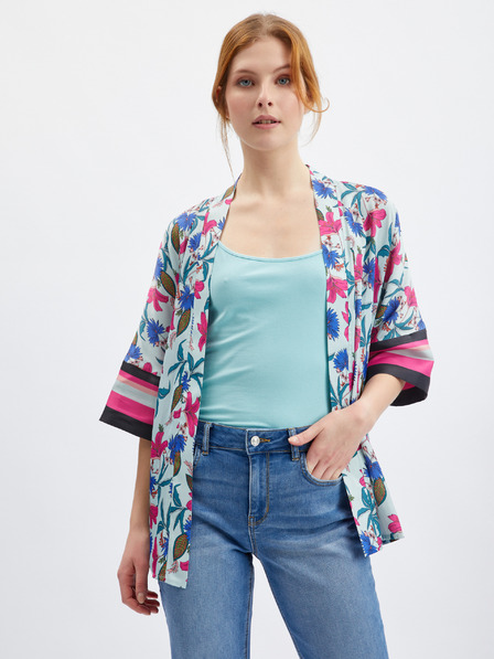 Orsay Светлосиньо дамско кимоно на цветя ORSAY