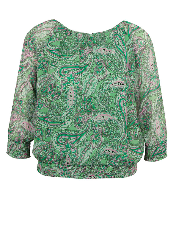 Orsay Зелена дамска блуза с десен ORSAY