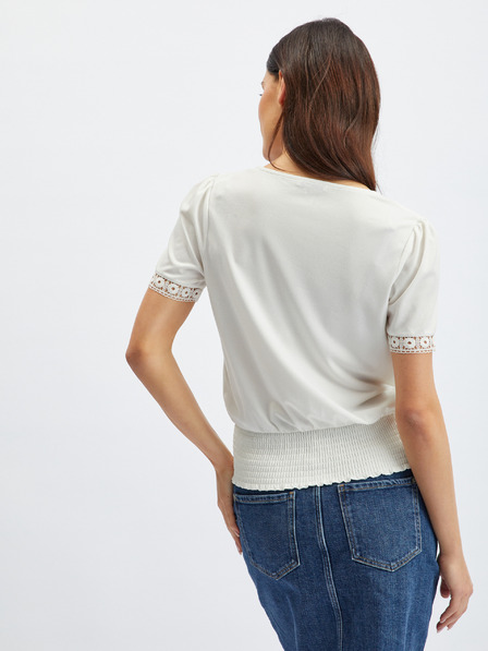 Orsay Бяла дамска тениска с декоративни детайли ORSAY