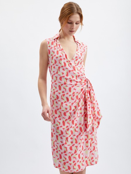 Orsay Розова дамска рокля с десен ORSAY