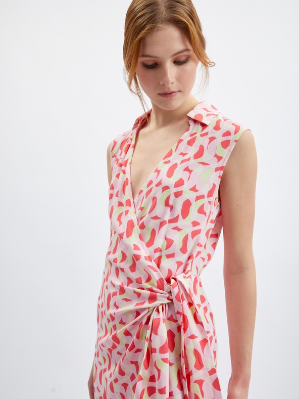 Orsay Розова дамска рокля с десен ORSAY