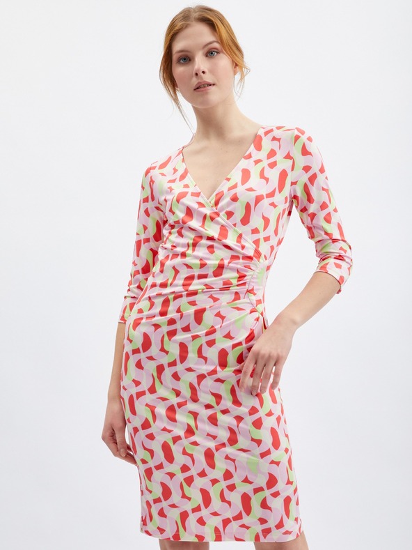 Orsay Розова дамска рокля с десен ORSAY