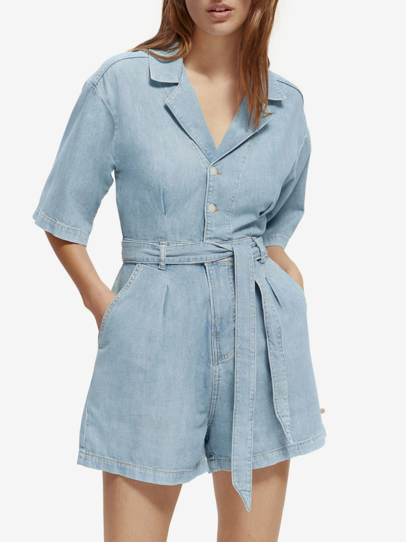 Scotch & Soda Светлосин дамски гащеризон от деним Scotch & Soda