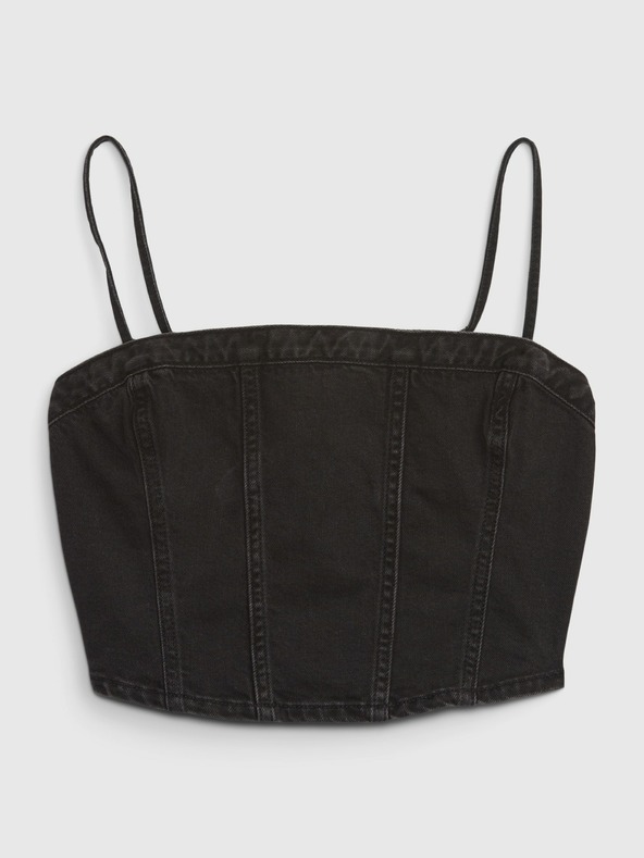 GAP Дънков корсетен crop топ GAP