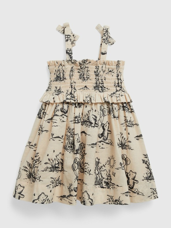 GAP Бебешка ленена рокля с шапка GAP