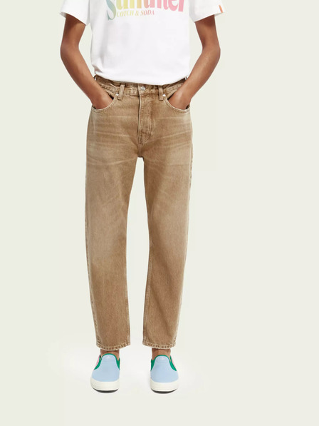 Scotch & Soda Бежови мъжки дънки с права кройка Scotch & Soda