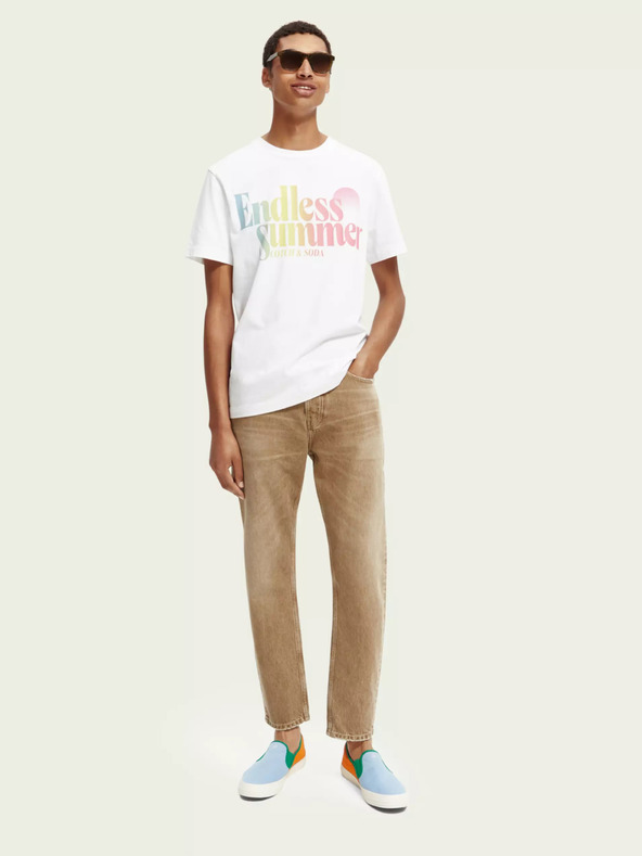 Scotch & Soda Бежови мъжки дънки с права кройка Scotch & Soda