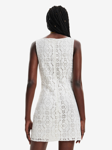 Desigual Desigual Newcastle дамска рокля с дантела в кремав цвят