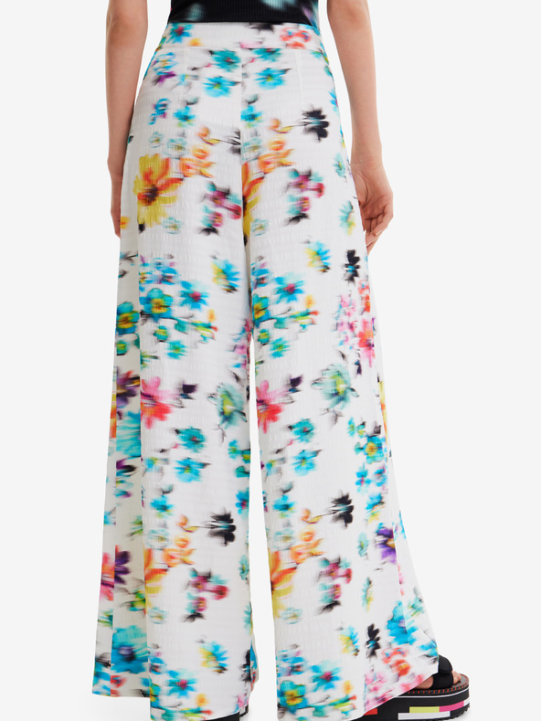 Desigual Бял Desigual Daniela дамски панталон с цветя