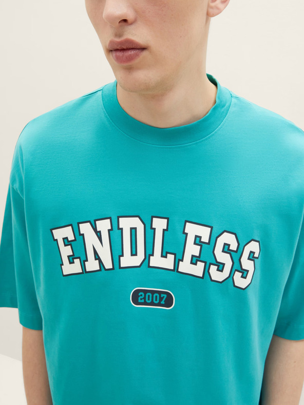 Tom Tailor Denim Тюркоазена мъжка тениска Tom Tailor Denim