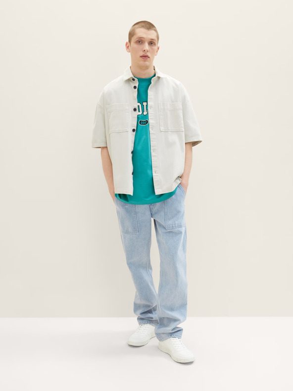 Tom Tailor Denim Тюркоазена мъжка тениска Tom Tailor Denim