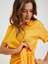 Orsay Жълт дамски преплетен гащеризон с примес от лен ORSAY