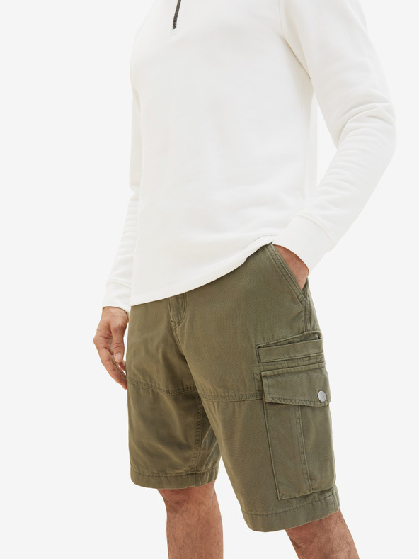 Tom Tailor Мъжки къси панталони в цвят каки с джобове Tom Tailor