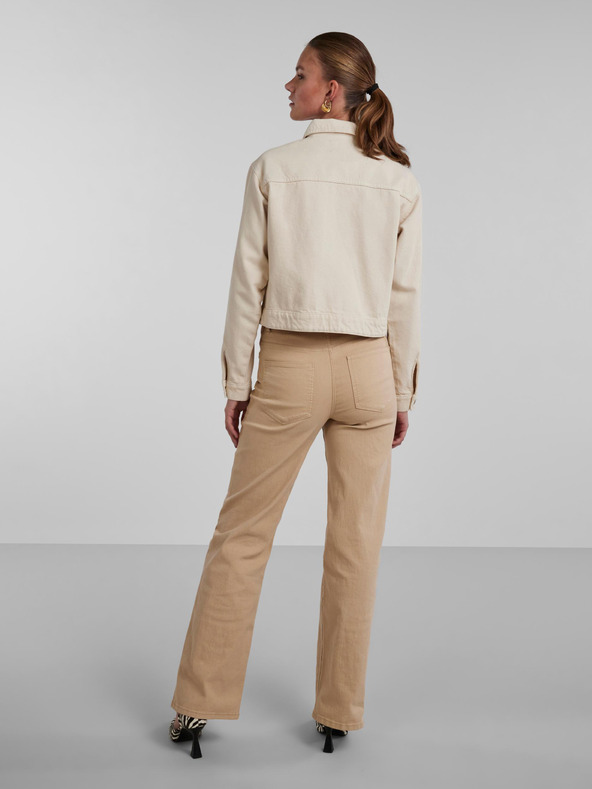 Pieces Кремаво дамско яке от деним Pieces Tessie