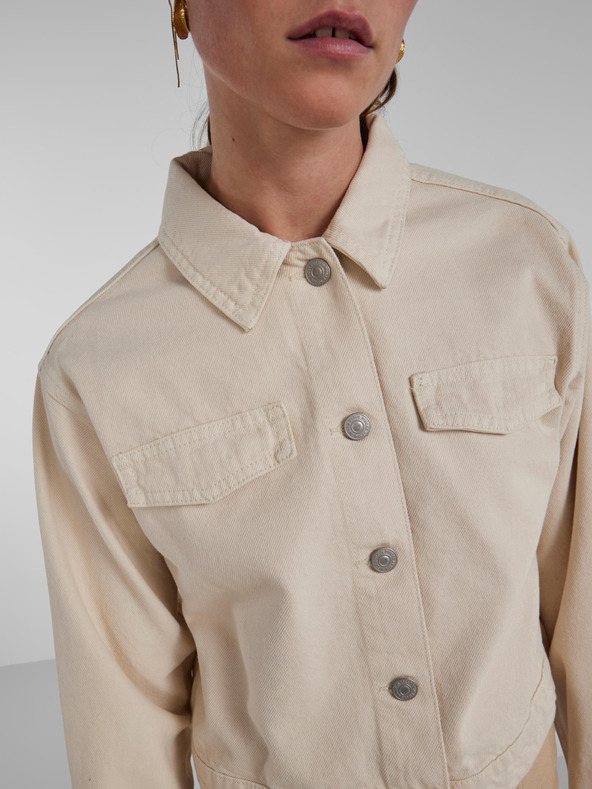 Pieces Кремаво дамско яке от деним Pieces Tessie