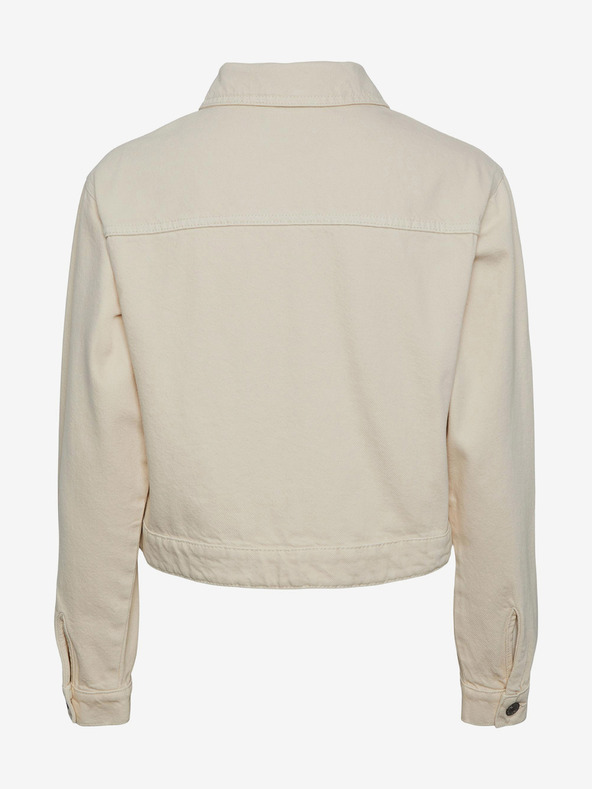 Pieces Кремаво дамско яке от деним Pieces Tessie