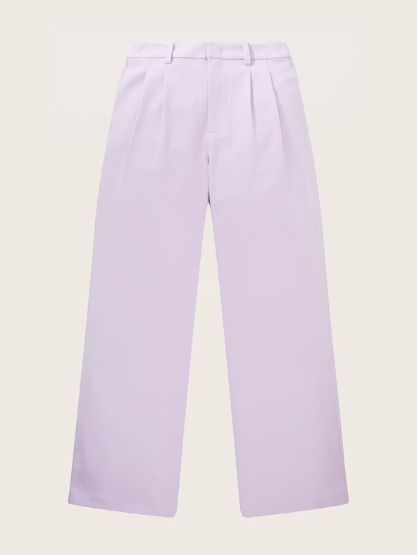 Tom Tailor Denim Светлолилав дамски панталон с широки крачоли Tom Tailor Denim