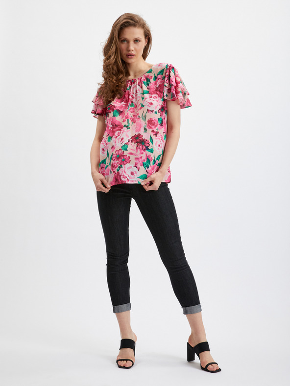 Orsay Розова дамска блуза на цветя ORSAY