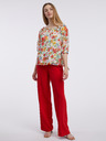 Orsay Червено-кремава дамска блуза на цветя ORSAY