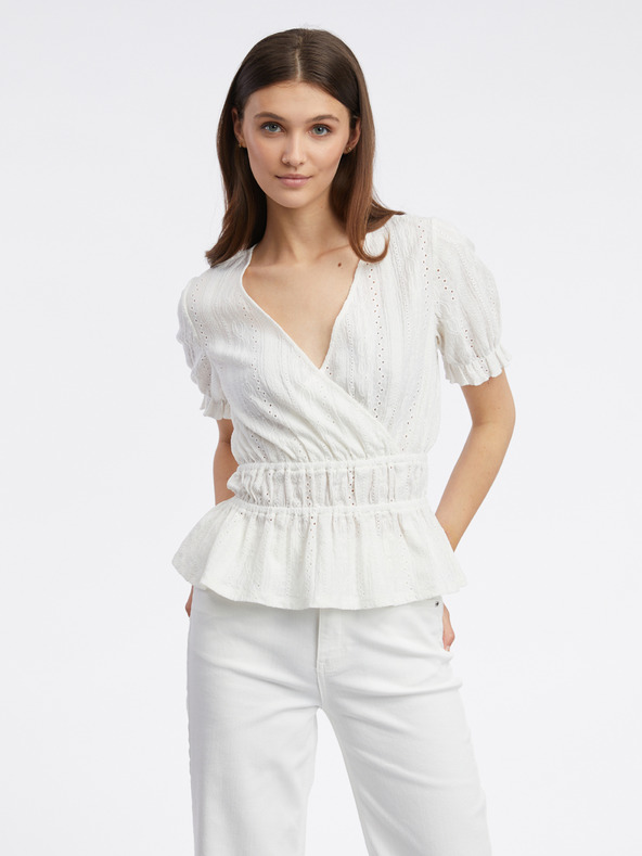 Orsay Бяла дамска блуза с десен ORSAY