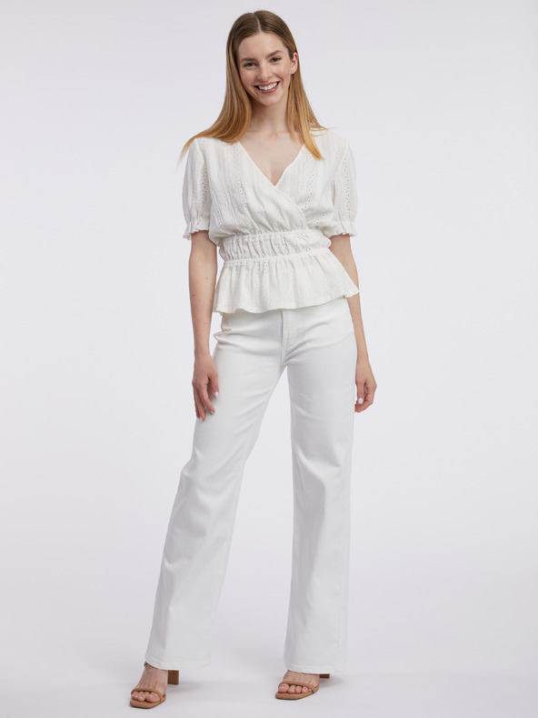 Orsay Бяла дамска блуза с десен ORSAY