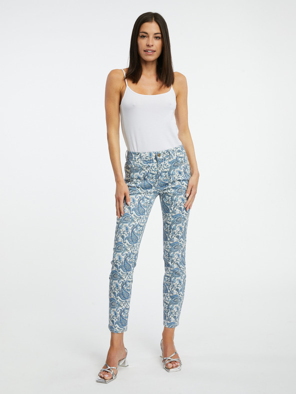 Orsay Сини дамски slim fit дънки с десен ORSAY