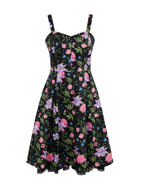 Orsay Черна дамска рокля на цветя ORSAY