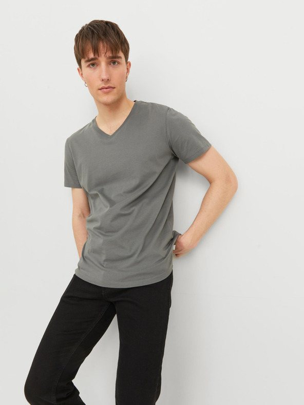 Jack & Jones Сива мъжка основна тениска Jack & Jones Organic