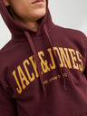 Jack & Jones Мъжки суитшърт с качулка -бордо Jack & Jones Josh