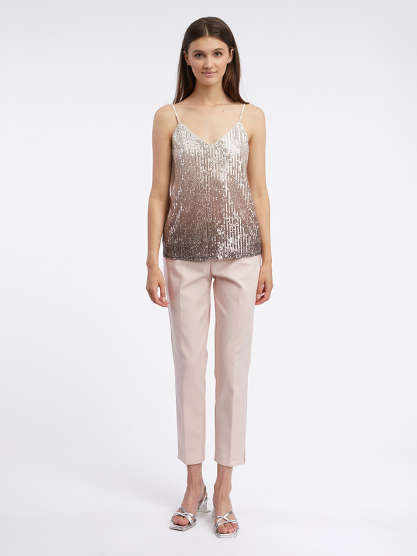 Orsay Бежов дамски топ с пайети ORSAY