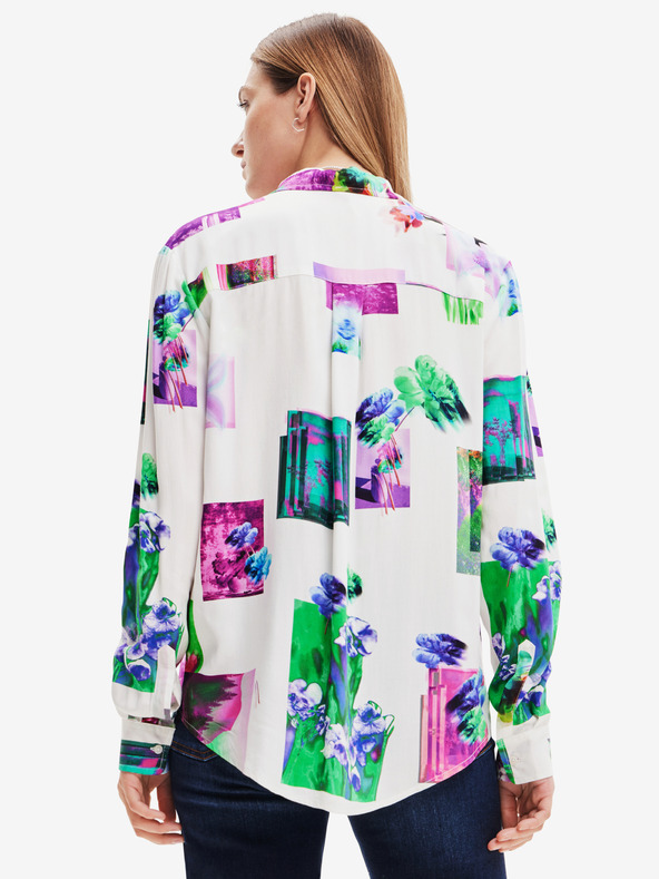Desigual Зелена и бяла дамска риза с шарки Desigual Trieste