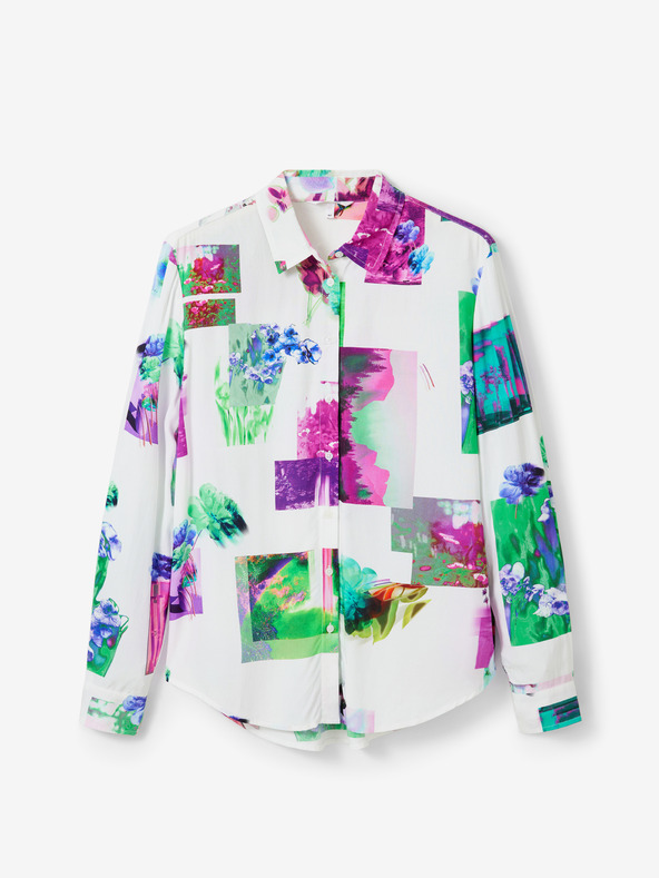 Desigual Зелена и бяла дамска риза с шарки Desigual Trieste