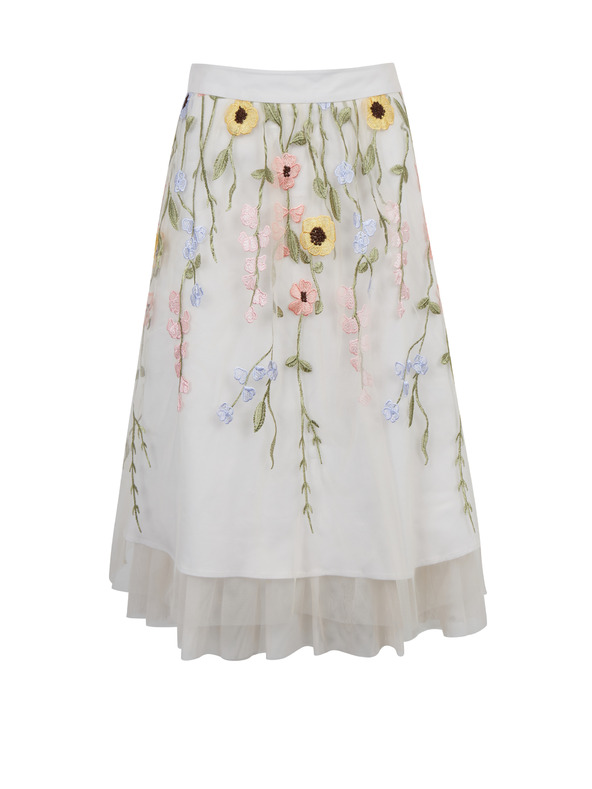 Orsay Кремава дамска миди пола на цветя ORSAY