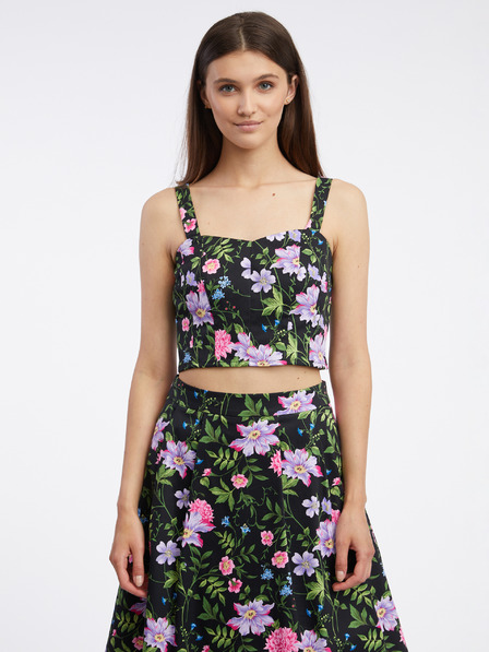 Orsay Черен дамски топ на цветя ORSAY