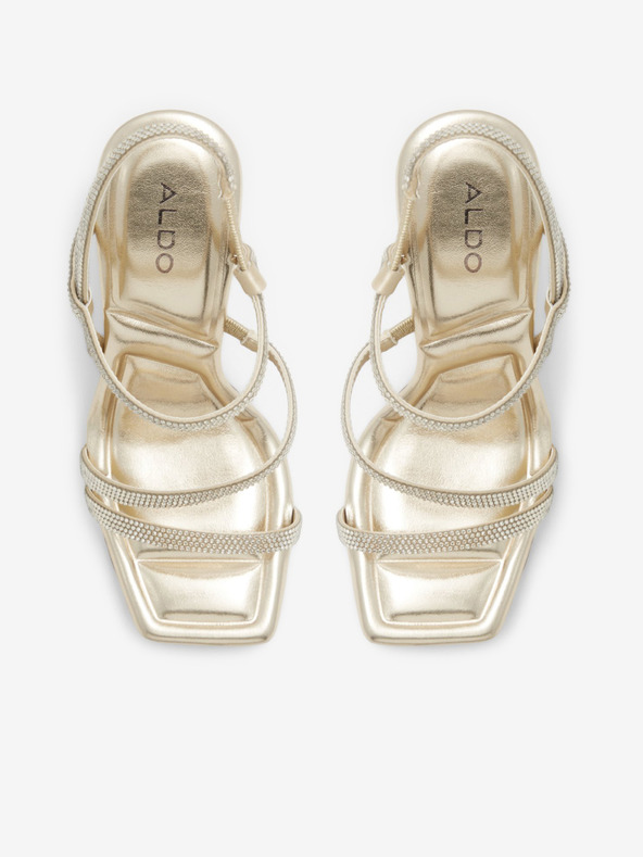Aldo Дамски сандали с висок ток в златисто ALDO Adrocan Mix Mat