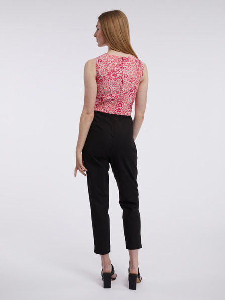 Orsay Розово-черен дамски гащеризон на цветя ORSAY